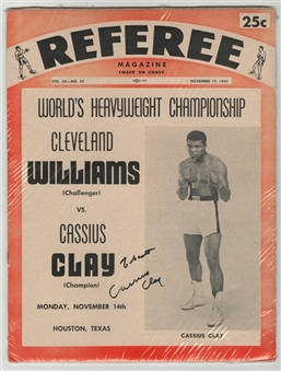 1966 Muhammad Ali Signed Vintage "Cassius Clay" Referee Magazine Cover (PSA/DNA)